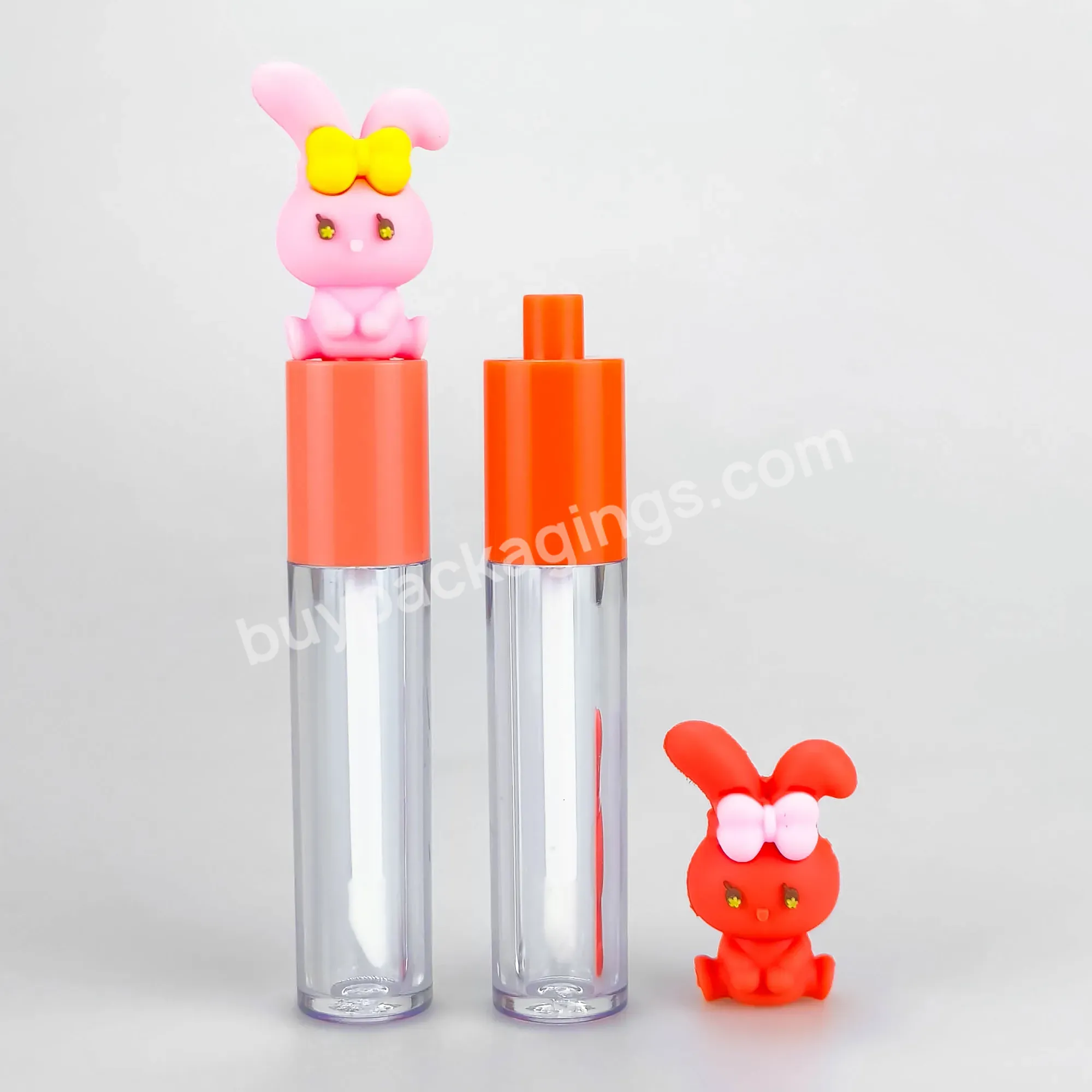 Cute Animal Shaped Lip Oil Packaging Tubes Empty Crown Plastic Lip Oil Packaging Tubes Round Lip Tint Container With Big Wand - Buy Lip Gloss Container With Cute Animal Lid Lip Oil Packaging Tubes,Lovely Private Label Pink Lip Gloss Tubes 4ml,4ml Eye