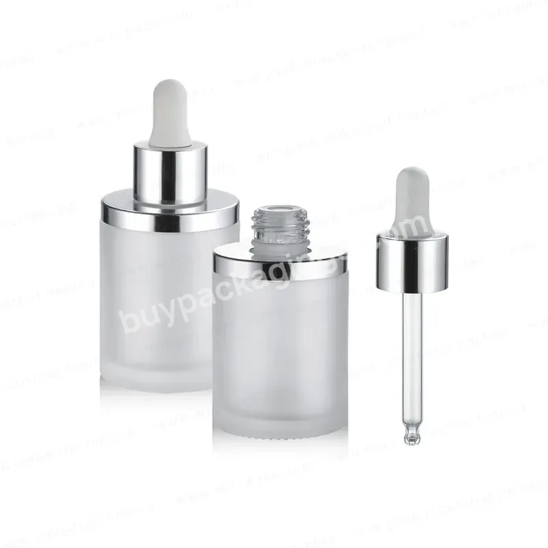 Cylinder Essential Oil Bottle Glass Dropper Bottle Cosmetic Serum Bottle With Aluminium Shoulder - Buy Cylinder Essential Oil Bottle,Dropper Bottle Glass,Aluminium Dropper Bottle.