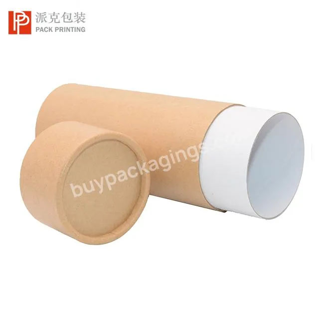 Cylinder Shaped Brown Paper Cardboard Tube Packaging for T-shirt Clothing Packaging