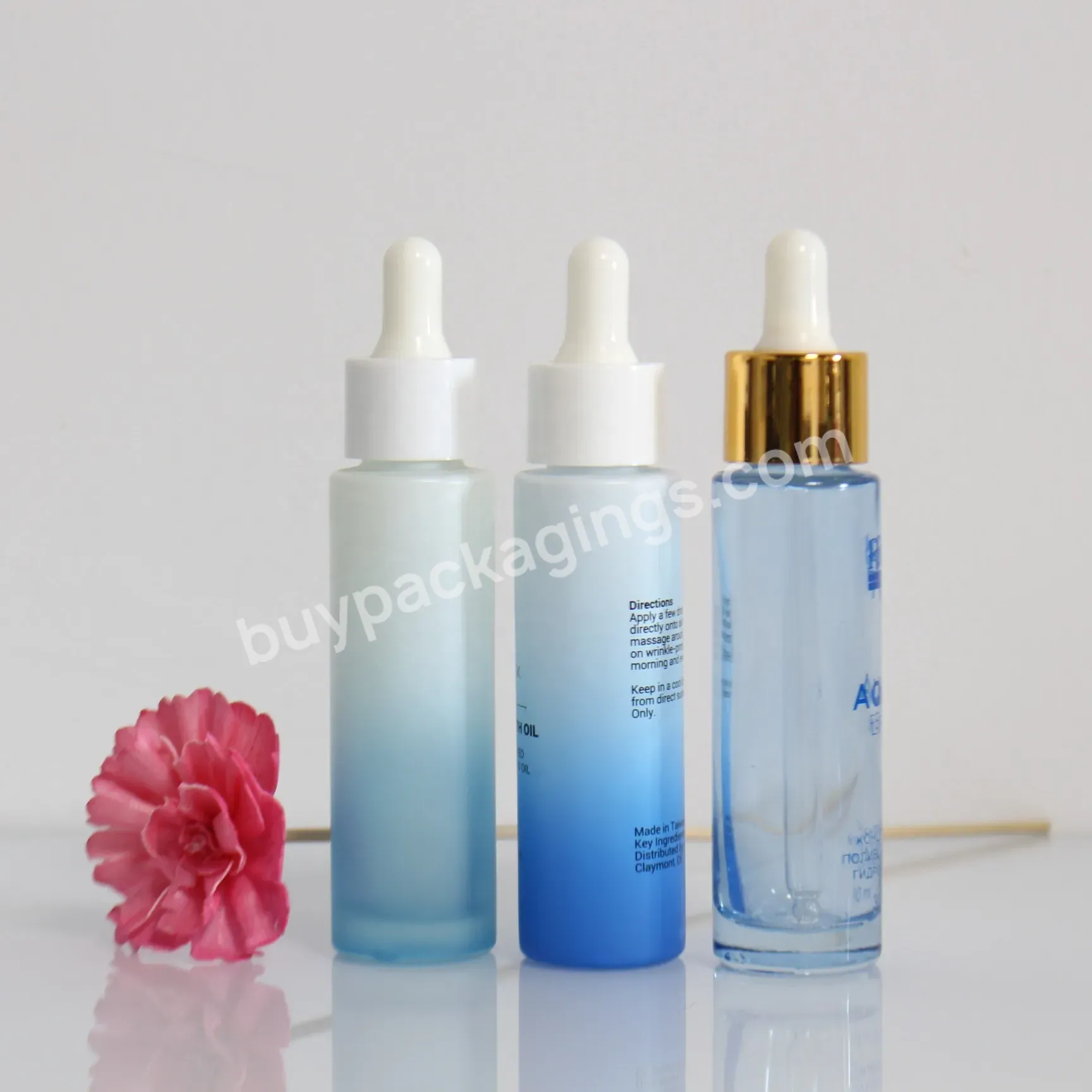 Cylindrical Gradient Frosted 30ml 50ml 100ml Glass Packaging Set Skincare Cosmetics Cream Jar Lotion Toner Screw Cap Bottle - Buy Skincare Packaging,Skincare Container Set,Cosmetic Packaging Bottle.