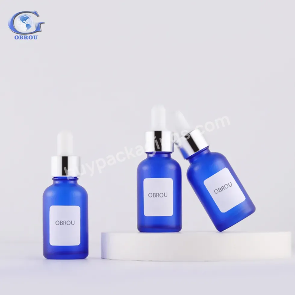 Dark Light Brown And Blue Foaming Skincare Boston Round Spray Shampoo Bottles Perfume Glass Dropper Bottle Set Luxury 30ml 50ml
