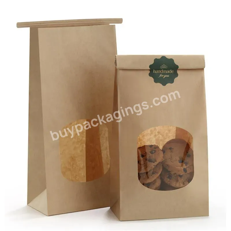 Decomposition Manufacturer Packaging Customized Organic Color Brown Kraft Food Pop Corn No Rope Paper Bag With Window - Buy Pop Corn Paper Bag,Paper Bag Black No Rope,Organic Paper Bag.