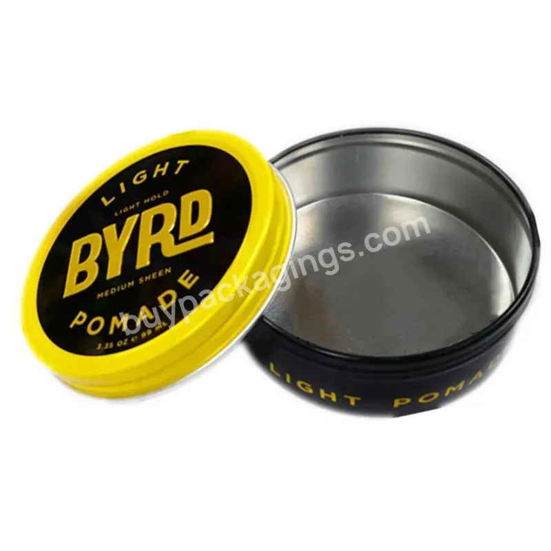 Decorative Cosmetic Tin Can With Screw Lid Pomade Metal Tin Container With Twist Off Lid - Buy 100ml Pomade Tin Jar With Lid Seamless Flat Tin,Beard Oil Tin Can With Lid,Seamless Shallow Tin Can For Cosmetics.