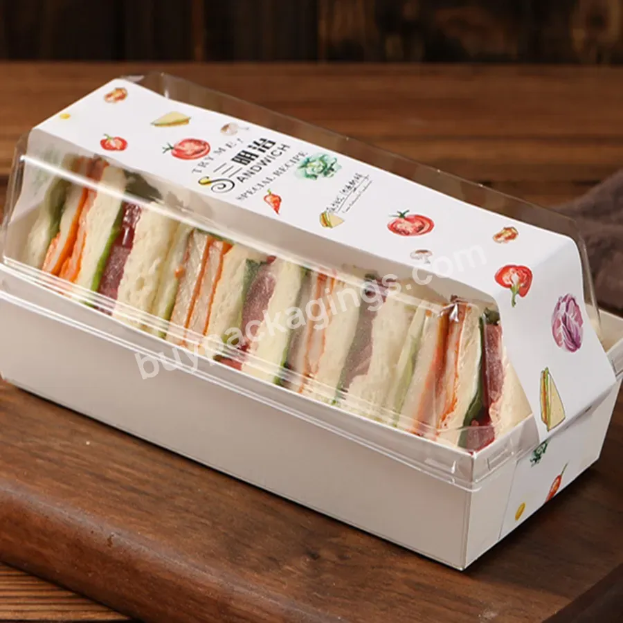Degradable Sandwich Boxes Rectangle Sandwich Cake Box Food Packaging Paper Box - Buy Sandwich Paper Boxes,Rectangle Sandwich Cake Box,Food Packaging Box.