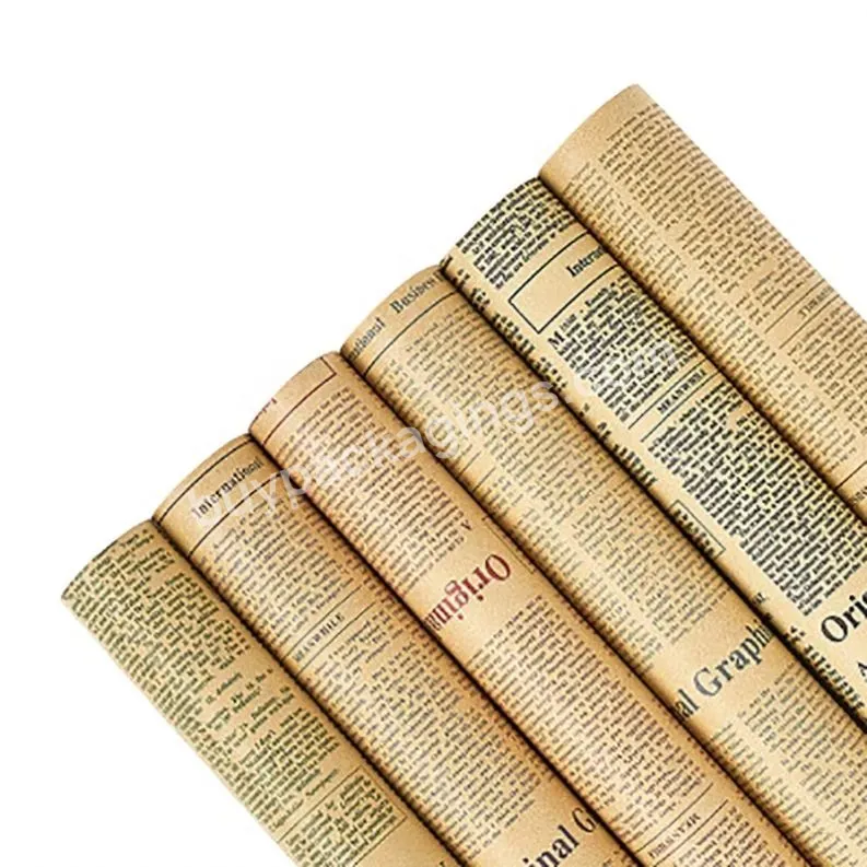 Design Printing Newspaper Wrapping Paper Craft Flower Kraft For Flowers - Buy Flower Wrapping Paper,Craft Paper,Kraft Paper.
