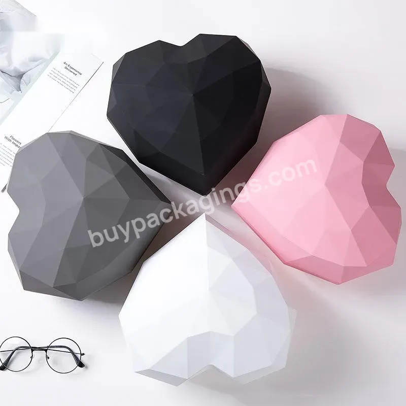 Diamond Heart Shaped 2pcs/set Gift Boxes Plastic Flower Box With Silica Gel Texture Surface - Buy Diamond Heart Shaped Gift Boxes,2pcs/set Plastic Flower Box,Plastic Flower Box With Silica Gel Texture Surface.