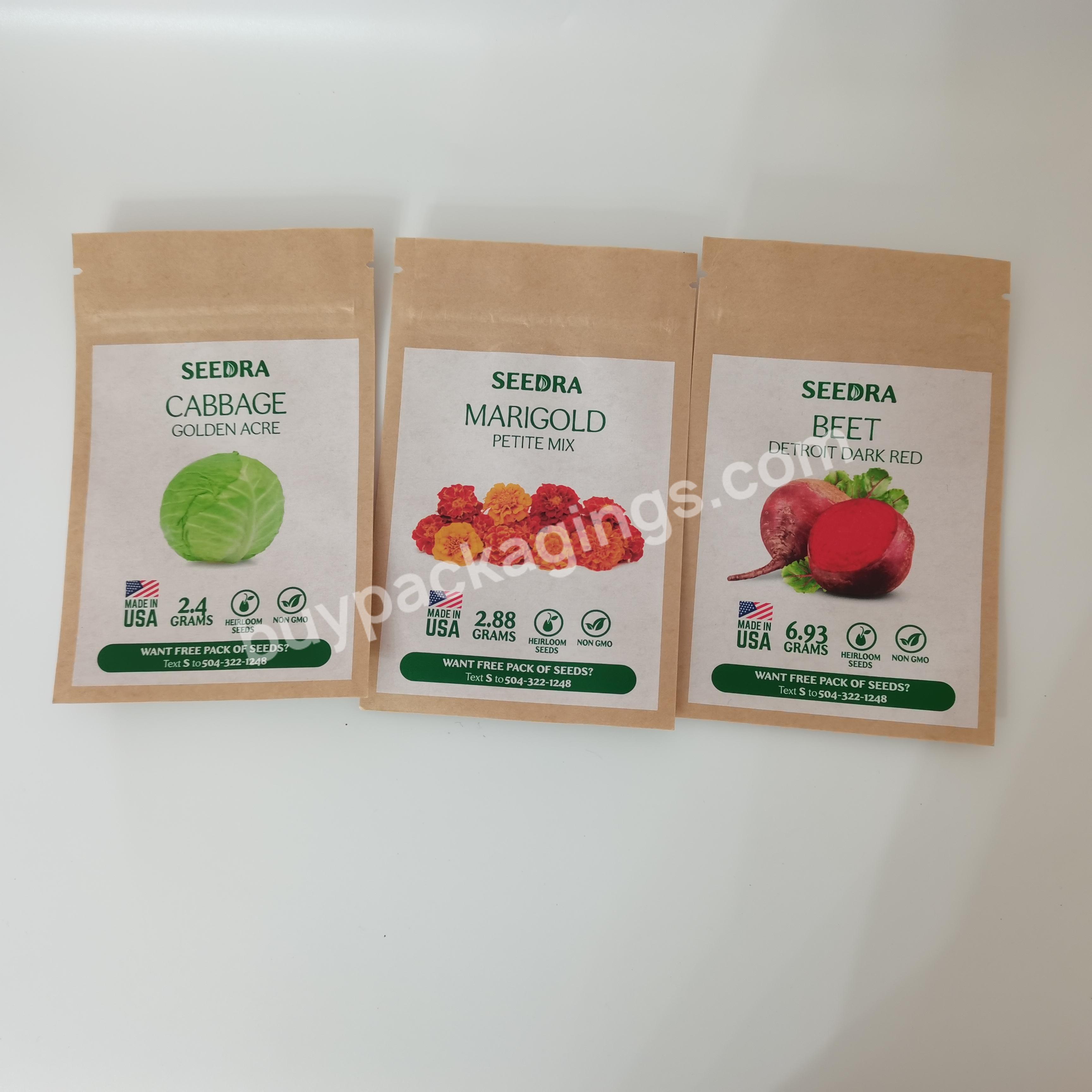 Digital Printing Kraft Paper Compostable Customized Vegetable Seeds Packaging Bags - Buy Vegetable Seeds Packaging Bags,Customized Vegetable Seeds Packaging Bags,Compostable Packaging Bag.