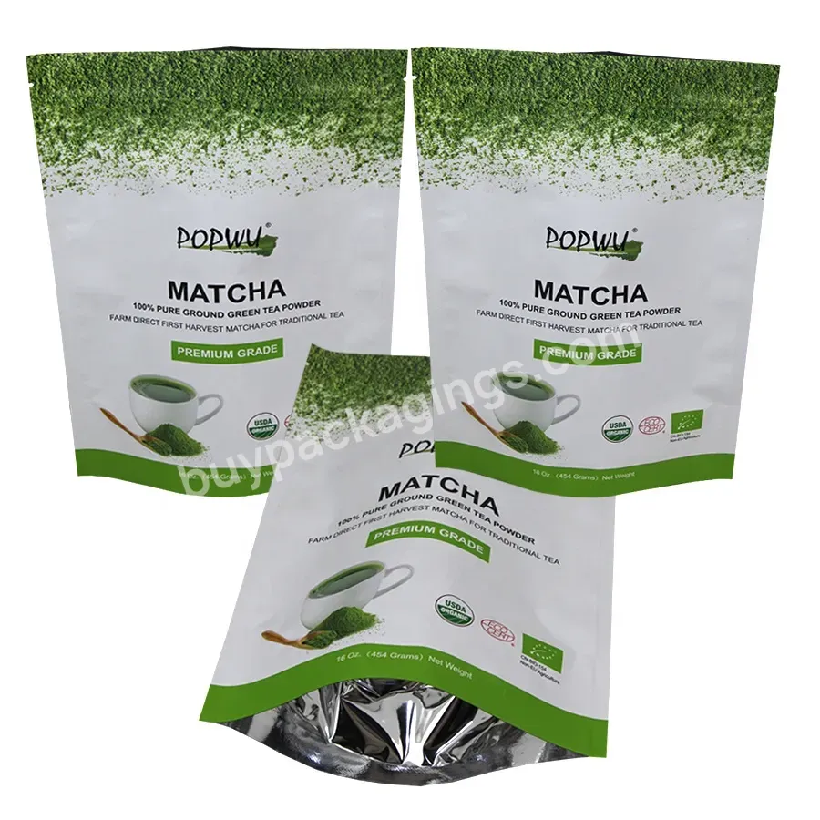 Digital Stand Up Matte White Chia Seed Ziplock Pouch Tea Loose Leaf Packaging Plastic Matcha Green Tea Powder Bags - Buy Plastic Matcha Green Tea Powder Bags,Tea Loose Leaf Packaging,Stand Up Matte White Pouch.