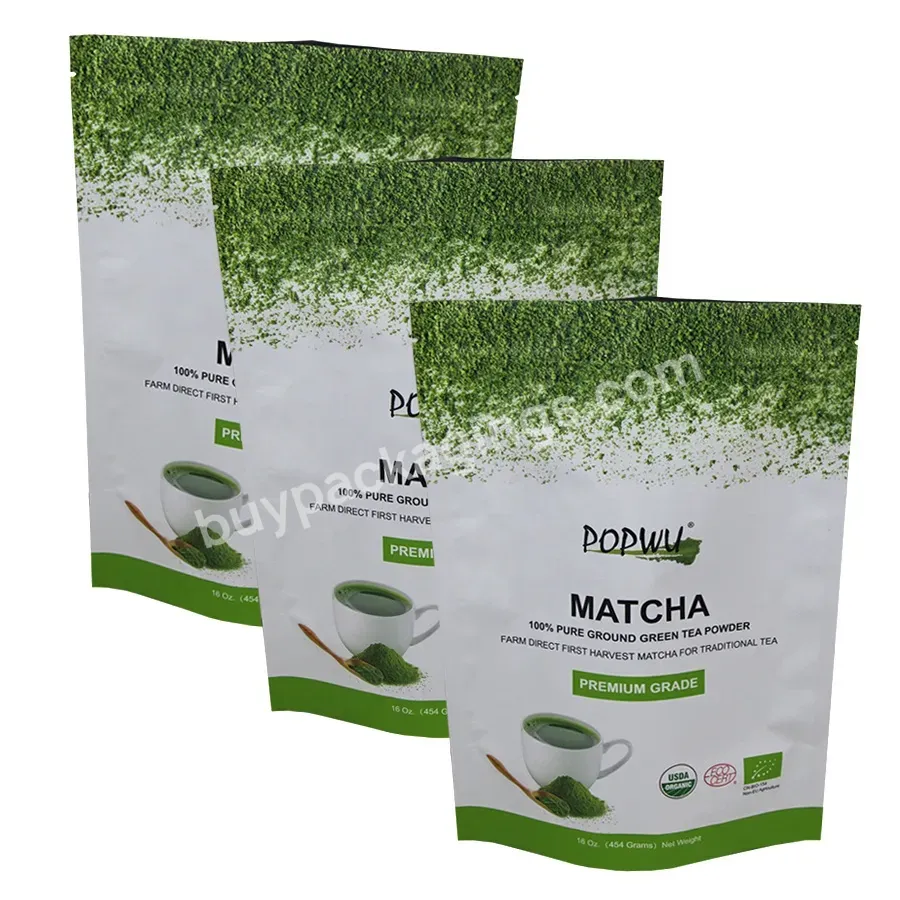 Digital Stand Up Matte White Chia Seed Ziplock Pouch Tea Loose Leaf Packaging Plastic Matcha Green Tea Powder Bags - Buy Plastic Matcha Green Tea Powder Bags,Tea Loose Leaf Packaging,Stand Up Matte White Pouch.
