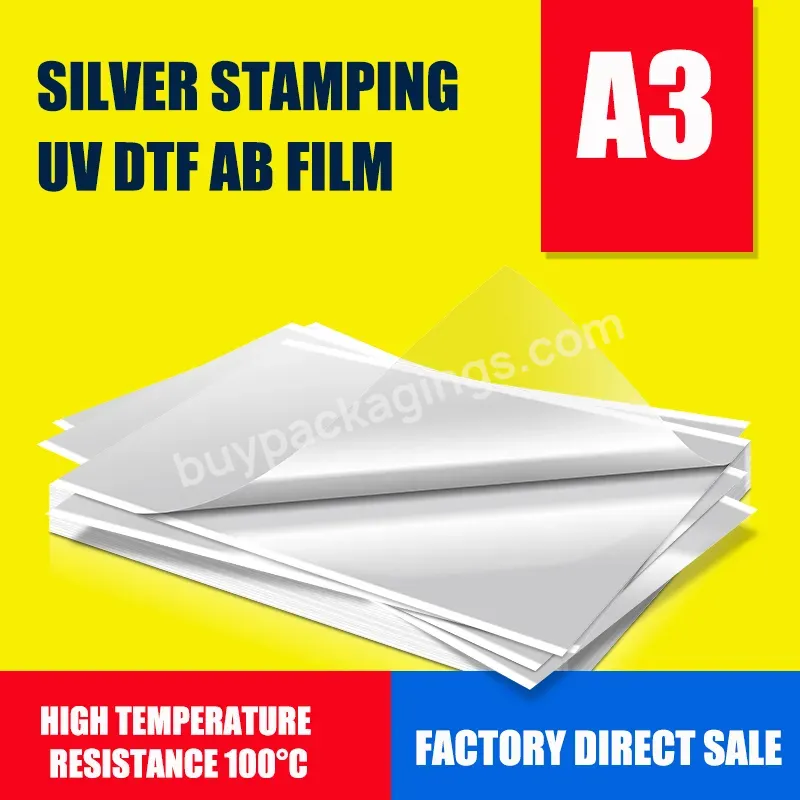 Direct Cold Transfer Silvery Uv Dtf Film A3 Pet Film Uv Dtf Film For Uv Printer