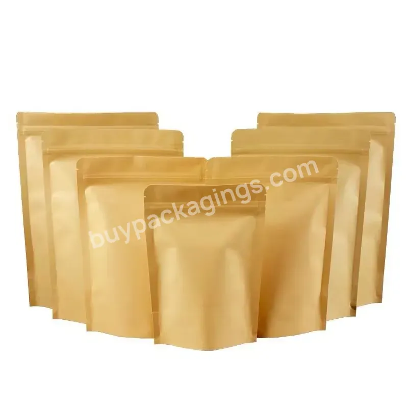 Direct Manufacturer Brown Kraft Paper In Stock Stand Up Pouch Bags For Coffee Packaging Kraft Paper Bags - Buy 200g Kraft Paper Bag,450g Stand Up Zipper Bag,Brown White Kraft Paper Stand Up Pouches.