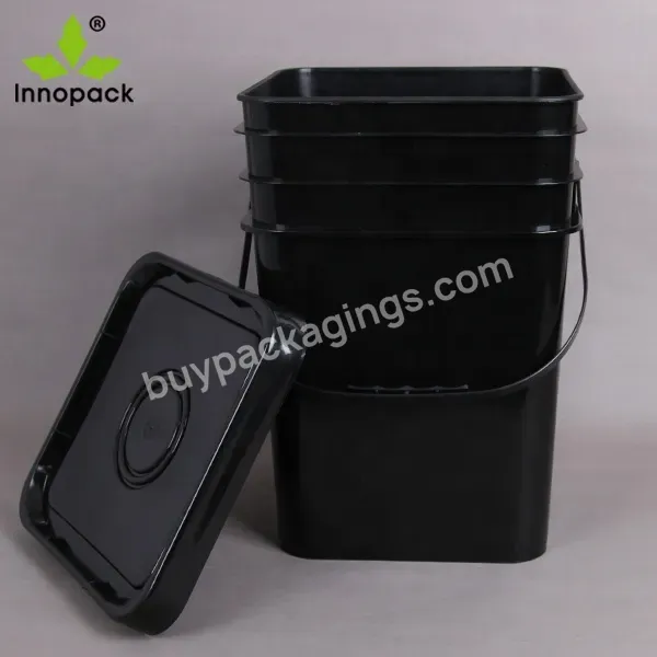 Discount Sale Black Pp 10l 20l Plastic Paint Bucket With Lid Glue Oil Chemical Or Product Use Plastic Pail