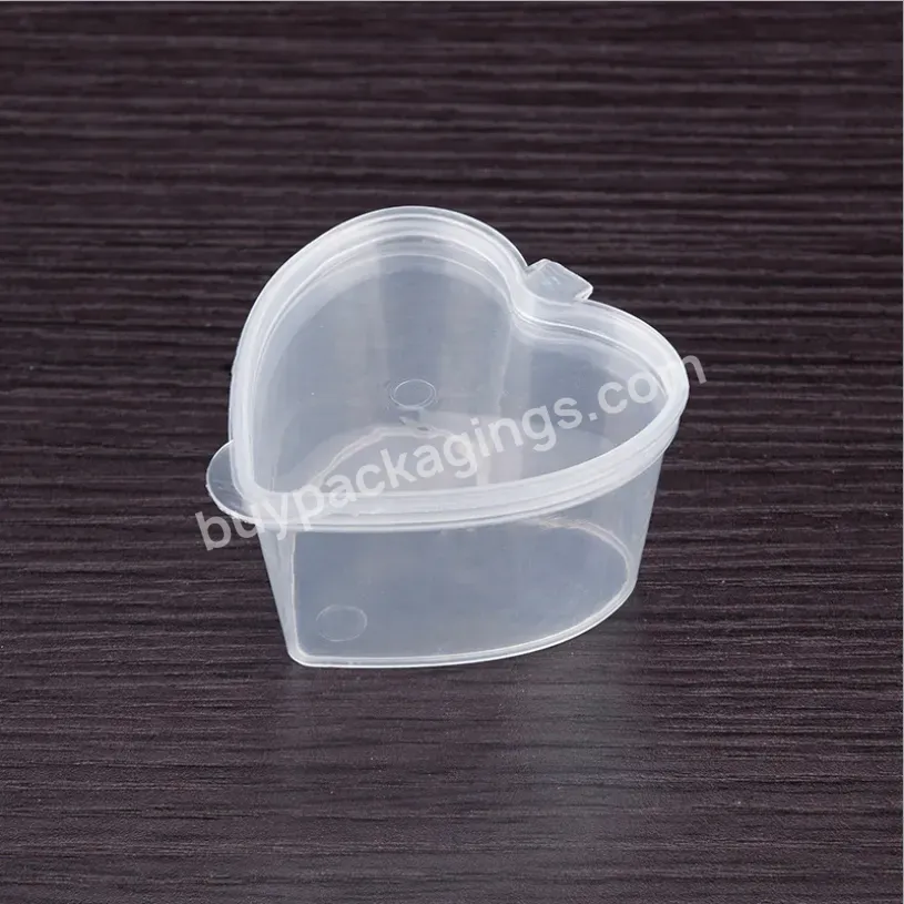 Disposable 45ml Unique Heart Shape Plastic Cups Food Small Sauce Containers Package Plastic Sauce Cup