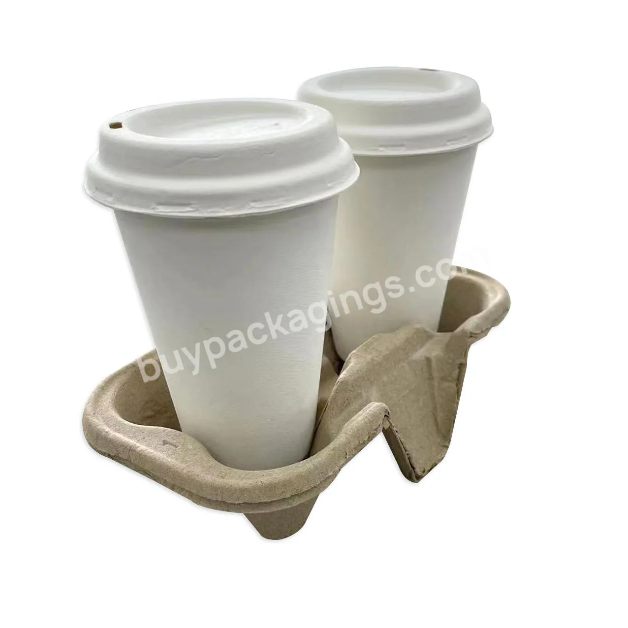 Disposable Biodegradable Takeout Restaurant Supplies Dry Press Two Cup Molded Pulp Coffee Cup Trays - Buy Biodegradable Dry Press Molded Pulp Tray,Disposable Coffee Cup Trays,Takeout Restaurant Supplies Coffee Pulp Tray.