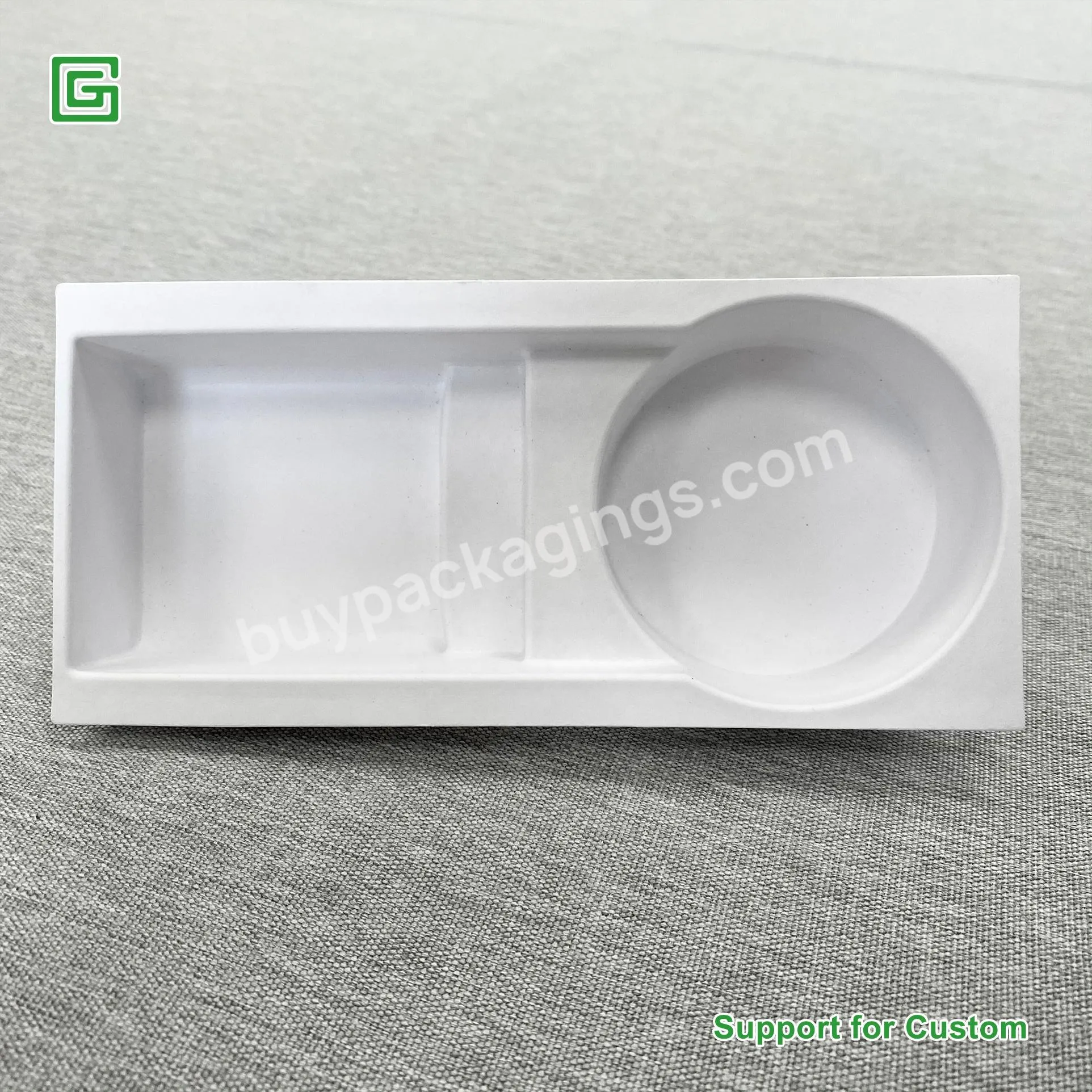 Disposable Custom Eco Friendly Biodegradable Sugarcane Bagasse Molded Paper Packaging Pulp Insert Tray