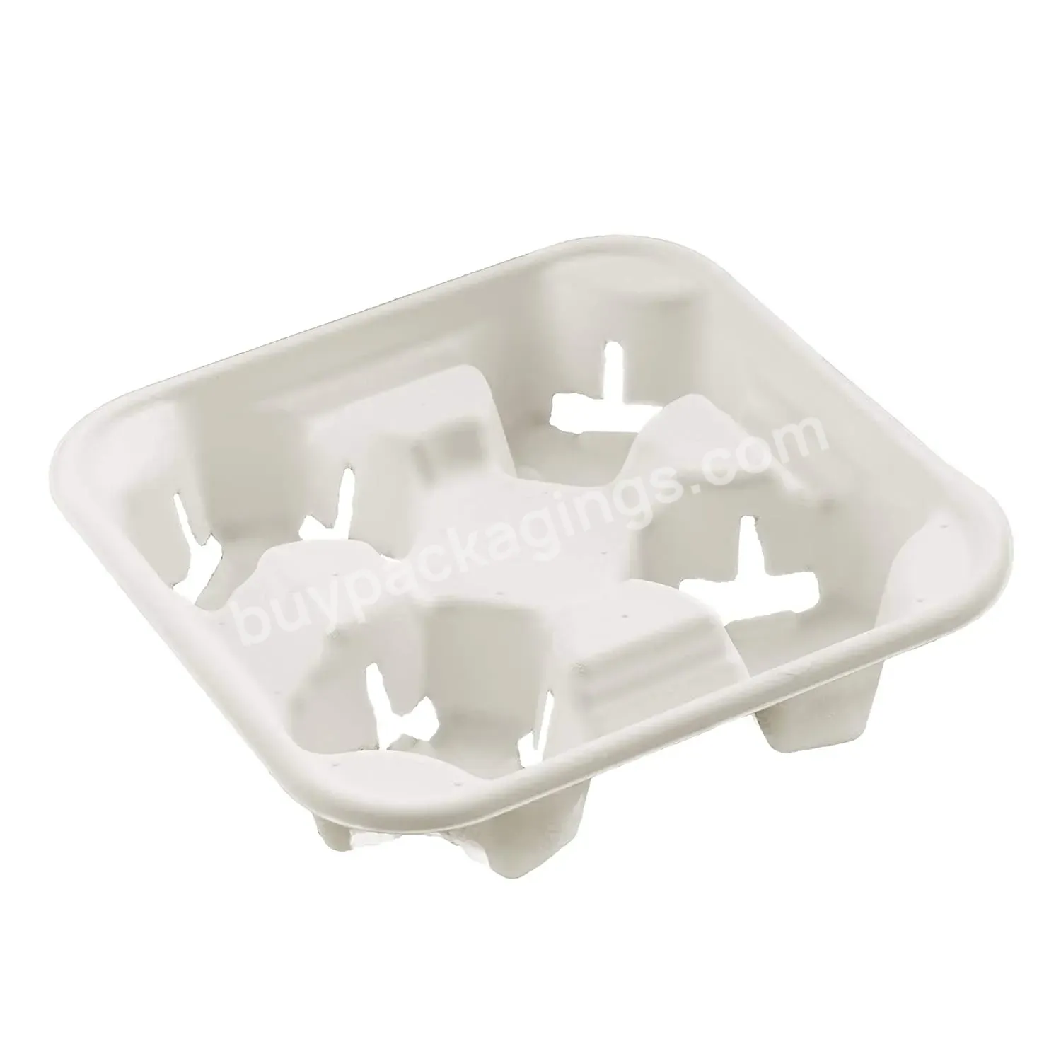Disposable Drink Carriers White Biodegradable Paper Pulp Cup Carrier Comes With 10 Paper Straws Free Sample - Buy Paper Pulp Drink Carrier,Free Sample Cup Holder,Coffee Cup Holder Tray.