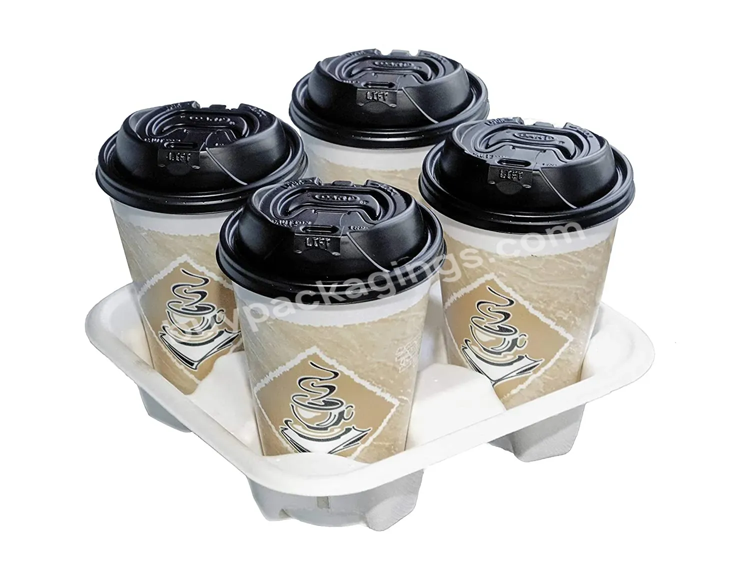 Disposable Drink Carriers White Biodegradable Paper Pulp Cup Carrier Comes With 10 Paper Straws Free Sample - Buy Paper Pulp Drink Carrier,Free Sample Cup Holder,Coffee Cup Holder Tray.