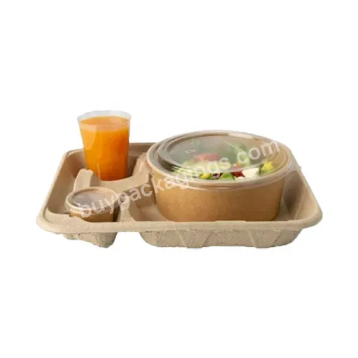 Disposable Eco Friendly Paper Two Cups Carrier With Food Trays Heavy Duty For Parties Camping Picnic Holds Nachos Taco Snack - Buy Paper Pulp Food Tray,Molded Pulp Food Tray,Moulded Pulp Food Tray.