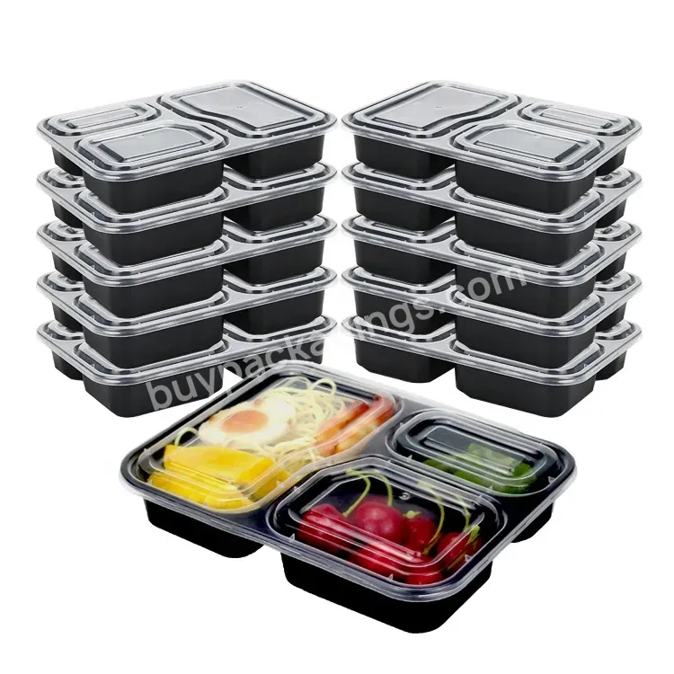 Disposable Leakproof Custom Plastci 4 Compartment Custom Black Clear Disposable Food Containers Black Clear - Buy 4 Compartment Food Storage Containers,Black Clear Disposable Food Containers,Custom Plastic Food Container.