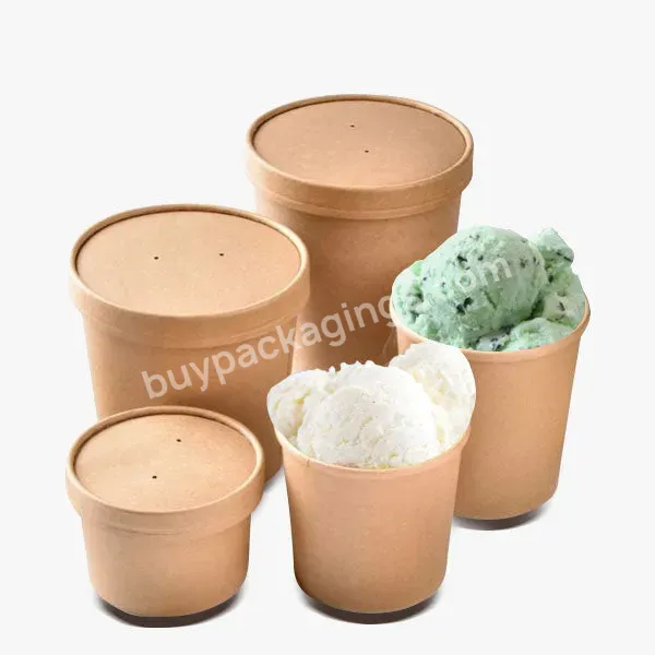 Disposable Logo Printed Paper Ice Cream Tub With Paper Lid - Buy Paper Bowl,Ice Cream Cup,Disposable Paper Plates.