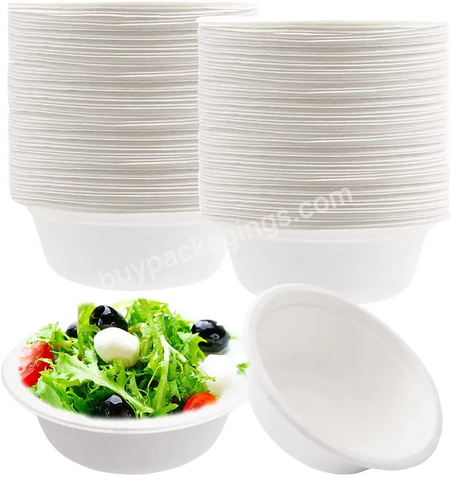 Disposable Paper Bowls 100% Compostable Biodgradble Bowl White Party Natural Sugarcane Fibers Bowls For Parties - Buy Paper Dessert Bowl,Paper Bowls And Plates,Paper Soup Bowl.