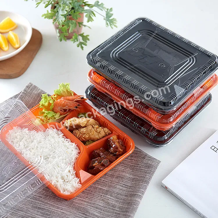 Disposable Plastic 4 Compartment Rectangular Fruit,Rice,Vegetables Packing Fast Food Lunch Box Container - Buy 4 Compartment Food Lunch Box,4 Compartment Food Container,Disposable Plastic 4 Compartment Food Container.