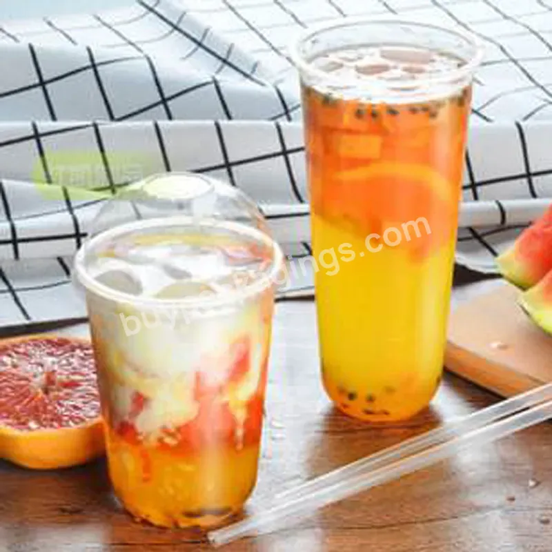 Disposable Plastic Pp Clear U Shape Milktea/coffee/juice Cups With Plastic Lid - Buy Disposable Cup With Lid Plastic,U Cup,Plastic Cup Clear.