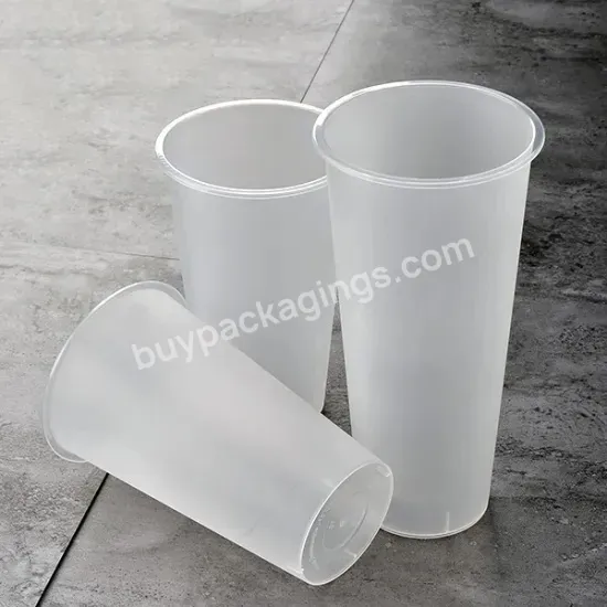 Disposable Plastic Pp Matte Customized Printing 600ml Injection Frosted Cup With 90 Caliber Lid - Buy Disposable Plastic Pp Frosted Cup,600ml Injection Frosted Cup,600ml Disposable Plastic Frost Cup.