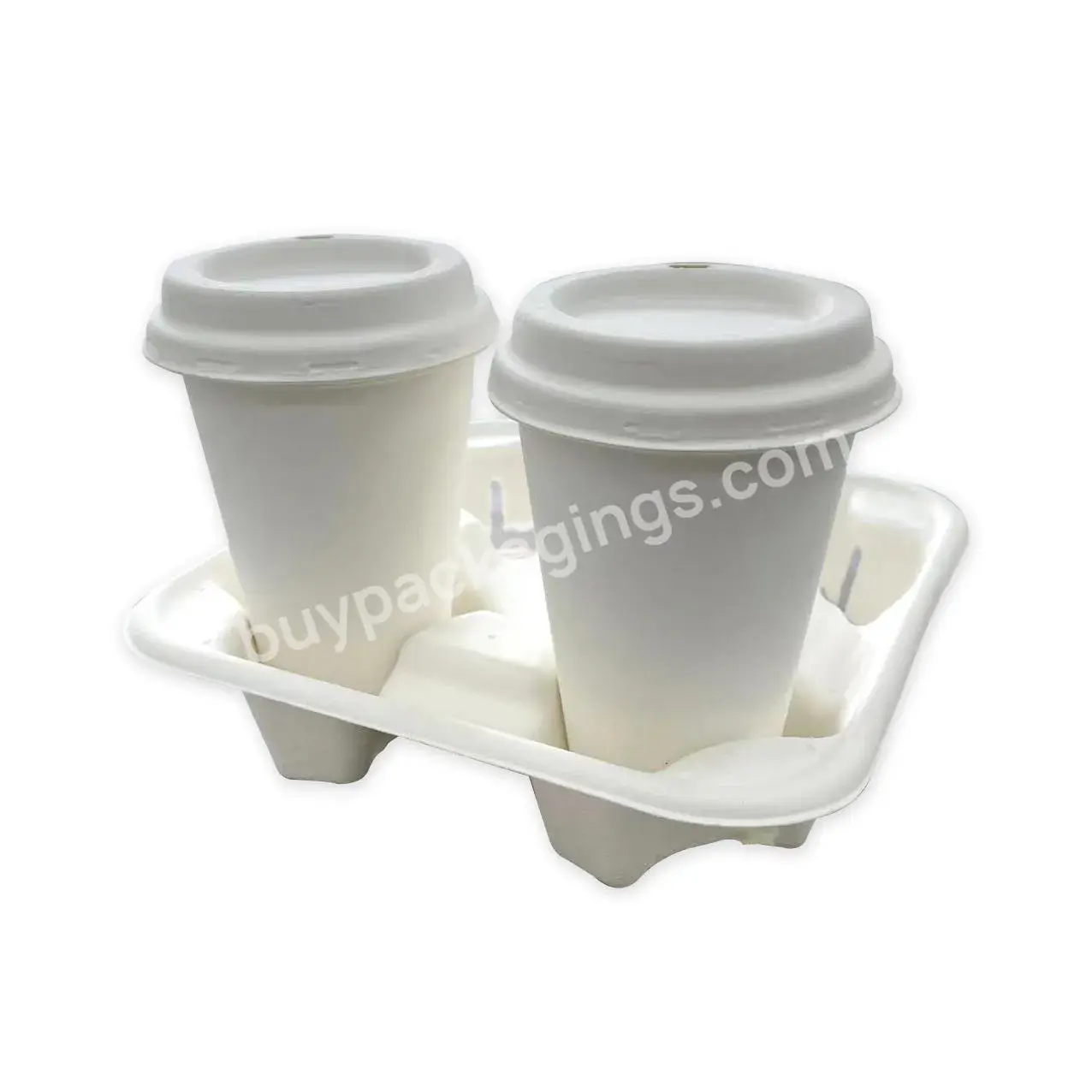 Disposable Pulp Fiber Containers Pulp Coffee 4 Cup Takeaway Take Away Drink Carrier Paper Cup Holder - Buy Take Away Drink Carrier Paper Cup Holder,Coffee Paper Cup Holder,Pulp Cup Holder 4 Cup Takeaway Carrier.