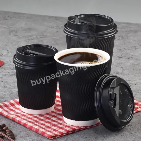 Disposable Ripple Paper Cup For Coffee Hot Drinks 8oz 12oz 16oz Coffee Ripple Paper Cup With Lids - Buy Ripple Paper Cup,Coffee Cups For Paper,Paper Cups With Lids.