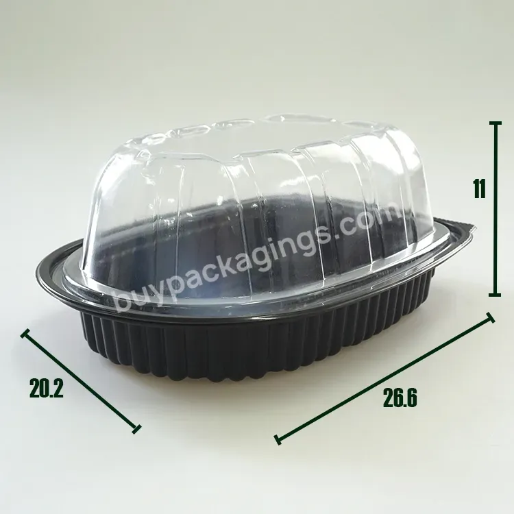 Disposable Roasted Chicken Packaging Box Clear Black Take-away Plastic Roast Chicken Container With Lid - Buy Chicken Container,Roasted Chicken Packaging Box,Take-away Plastic Roast Chicken Container.