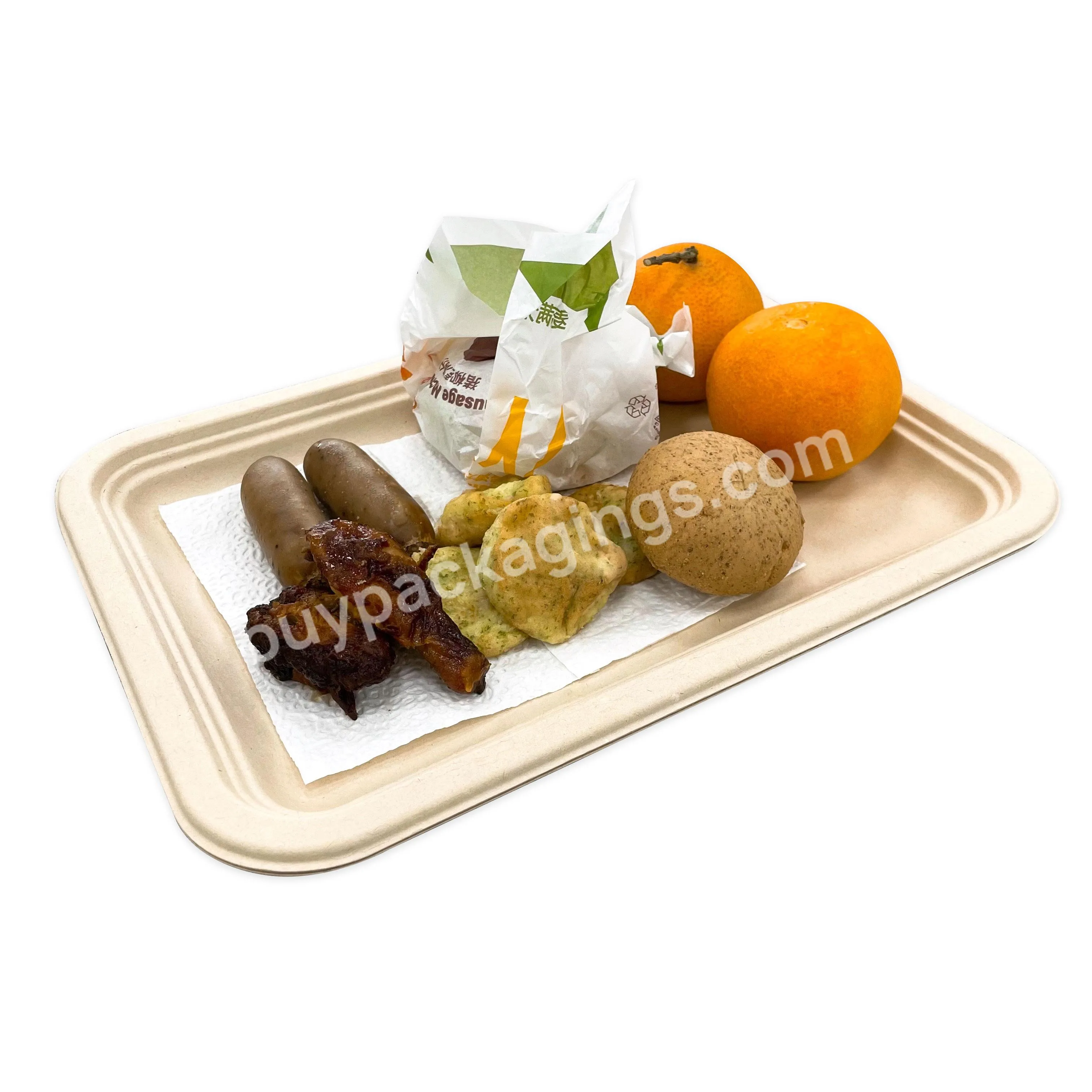 Disposable Sugarcane Modern White Frozen Meat Packaging Serving Trays Rectangle Paper Dinner Plates - Buy White Rectangle Plate,Rectangle Paper Plate,Disposable Sugarcane Rectangle Plate.