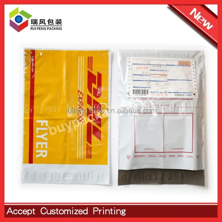 Double Adhesive Strip Custom Logo Printed Plastic Dhl Express Shipping Envelope / Poly Mailer / Courier Mailing Bag - Buy Mailing Bags Custom Logo,Dhl Plastic Mail Bags,Custom Poly Mailer.