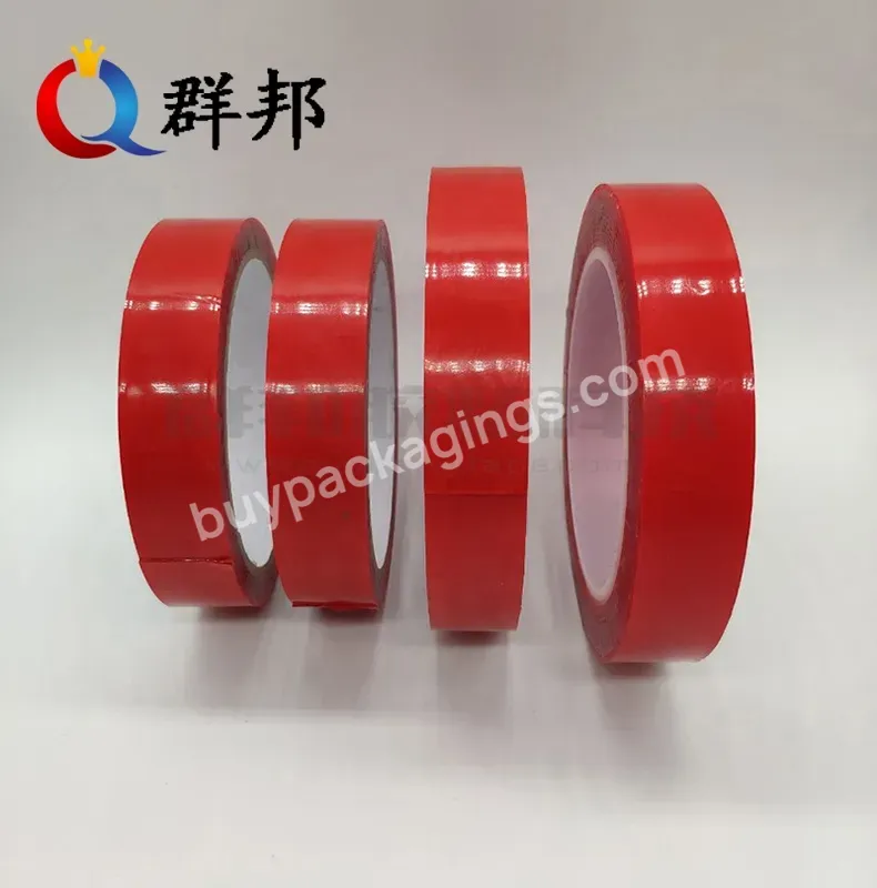 Double Sided Tape Foam Tape Transparent New Promotion Acrylic Silicone Masking No Printing Glue The Red Film 100 Rolls 1.2mm 33m - Buy Hot Sale Products Cut Waterproof Free Sample Strong Adhesive Double Sided Opp Tape With Acrylic Glue,Double Sided P