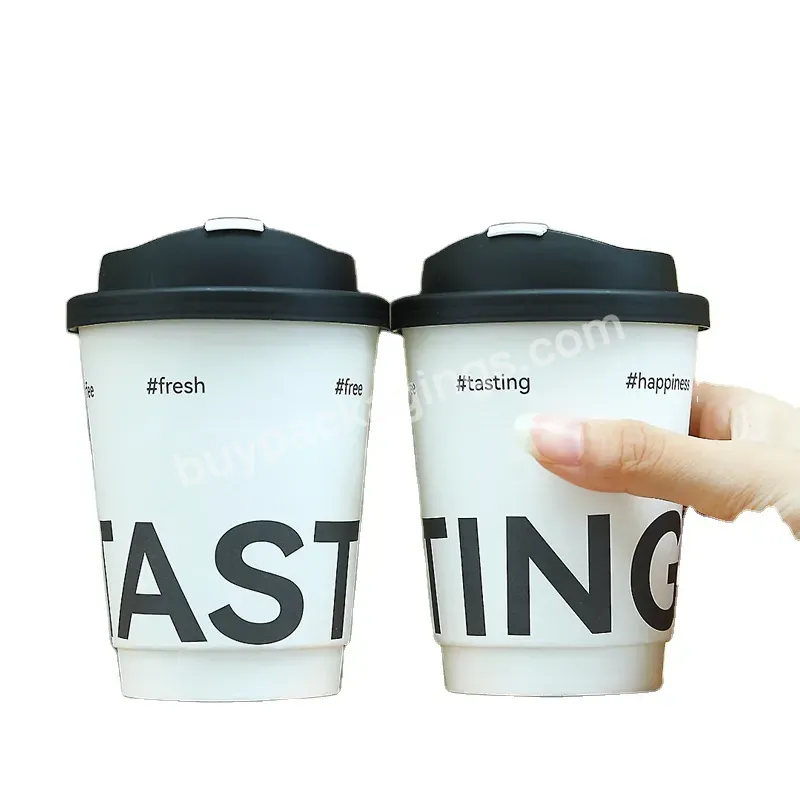 Double Wall Paper Cups Accept Customized In Stock Disposable 25 Beverage Specialty Paper Datang Juice Cup Double Side Iso9001 - Buy Disposable Double Wall Or Single Wall Gold Foil Stamping Custom Logo All Black Hot Coffee Paper Cup With Lid,Hot Paper