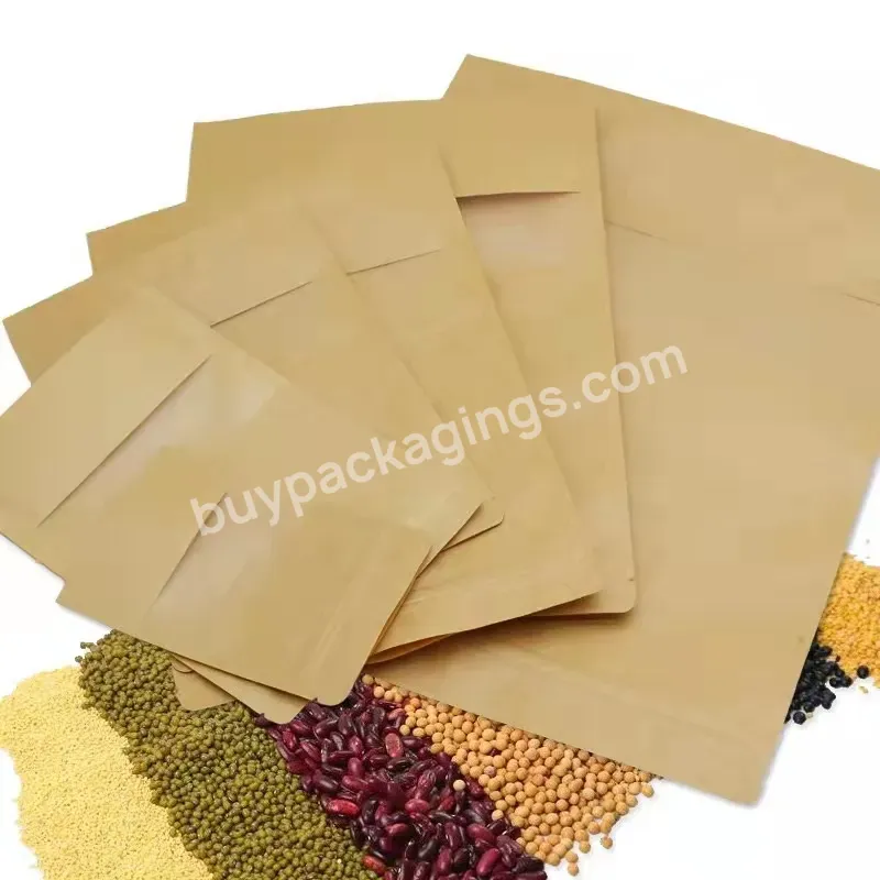 Doypack Ziplock Brown White Plastic Kraft Craft Paper With Clear Window Standing Up Pouches Food Packaging Zipper Bags - Buy Food Packaging Zipper Bags,Brown White Kraft Craft Paper Bag,Standing Up Pouches.