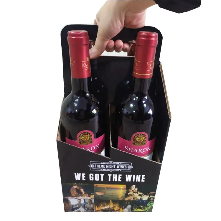 Easy Carrying Pack Wine Carrier Beer Corrugated Drink Bottle Carrier