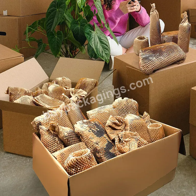 Eco Cushioning Perforated-packing Wrap Honeycomb Packaging Paper For Moving Sticker For Shipping Breakables