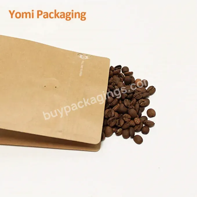 Eco Friendly 200 Gram Pouches Coffee Package Kraft Paper Bags Biodegradable Side Gusset Coffee Bag With Valve