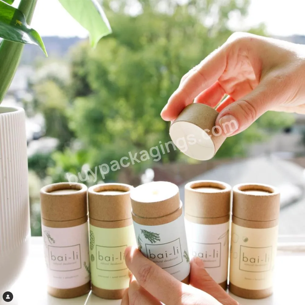 Eco friendly 2oz Deodorant Stick Cylinder Packaging tube Container with Push Up design