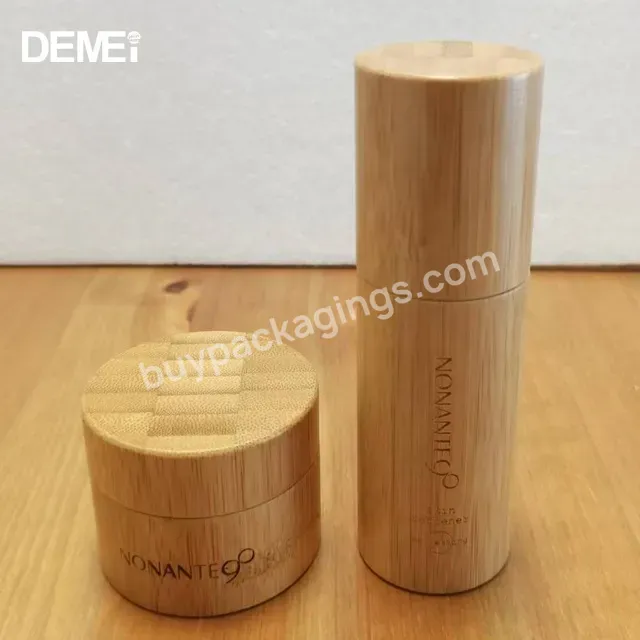 Eco Friendly Bamboo Bottle Cosmetic Packaging Set 15g 30g 50g Cosmetic Jar 100ml Bamboo Spray/pump Bottle With Bamboo Cap - Buy Cosmetic Cream Jar,Bamboo Cosmetic Containers,Spray Bottle.