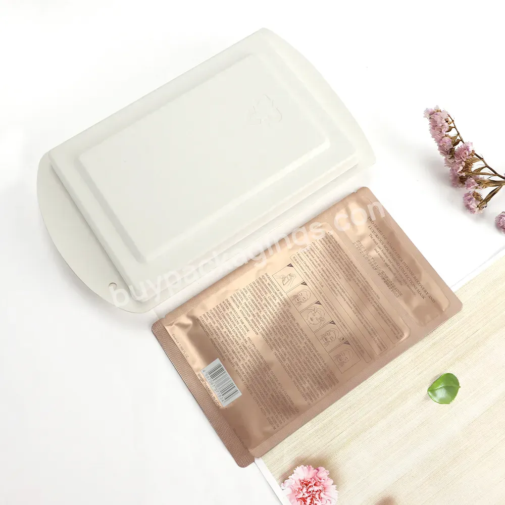 Eco Friendly Biodegradable Cardboard Tray Sugarcane Pulp Wet Pressing Corrugated Insert Pulp Molded Packaging For Facial Mask - Buy Sugarcane Pulp Tray,Cardboard Packaging,Bagasse Packaging.
