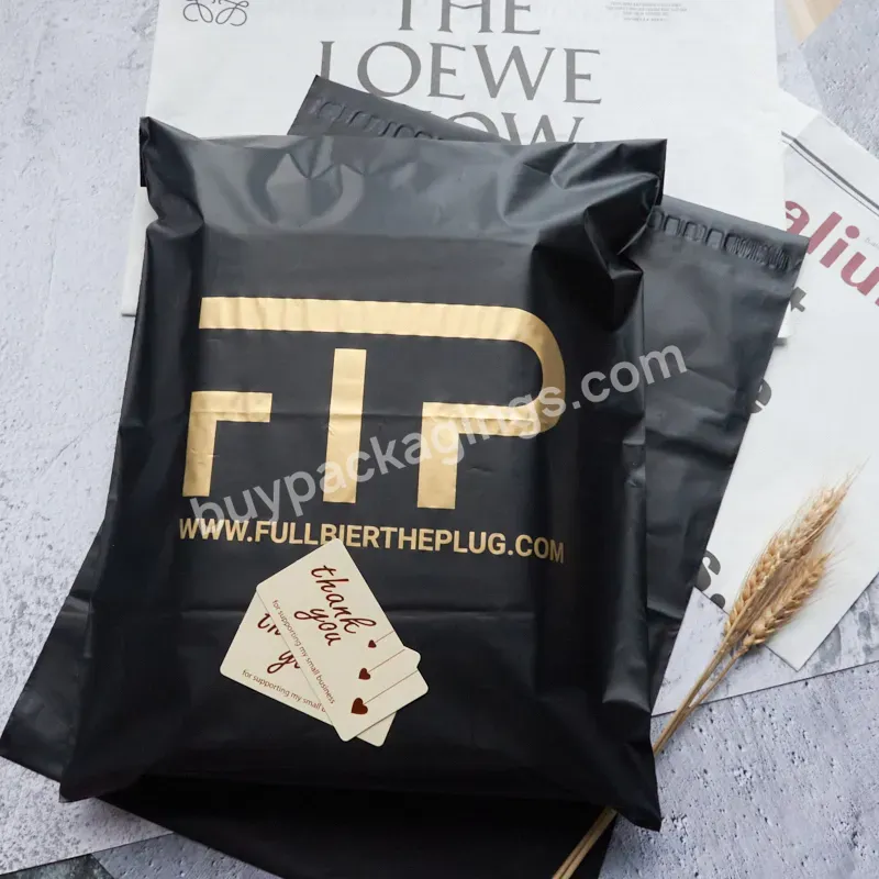 Eco Friendly Biodegradable Compostable Black Gold Poly Mailer Mailing Plastic Polymailer Packaging Courier Clothes Bag - Buy Packaging Courier Clothes Bag For Shipping,Plastic Polymailer Packaging Bag,Black Gold Polymailer Packaging Bag.