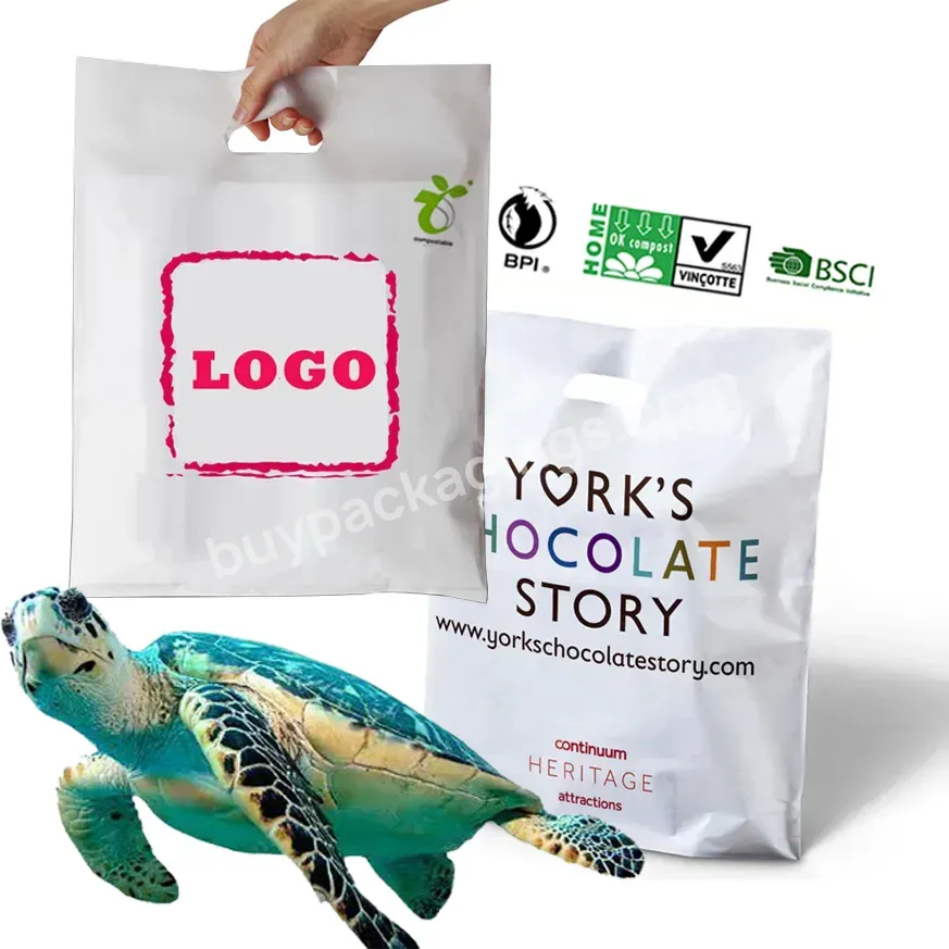 Eco Friendly Biodegradable Compostable Heavy Duty Custom Logo Printing Thick Plastic Ldpe Polythene Shopping Bags With Logo - Buy Bio Plant Based Shopping Bags,Thick Plastic Bags,Heavy Duty Plastic Bag.