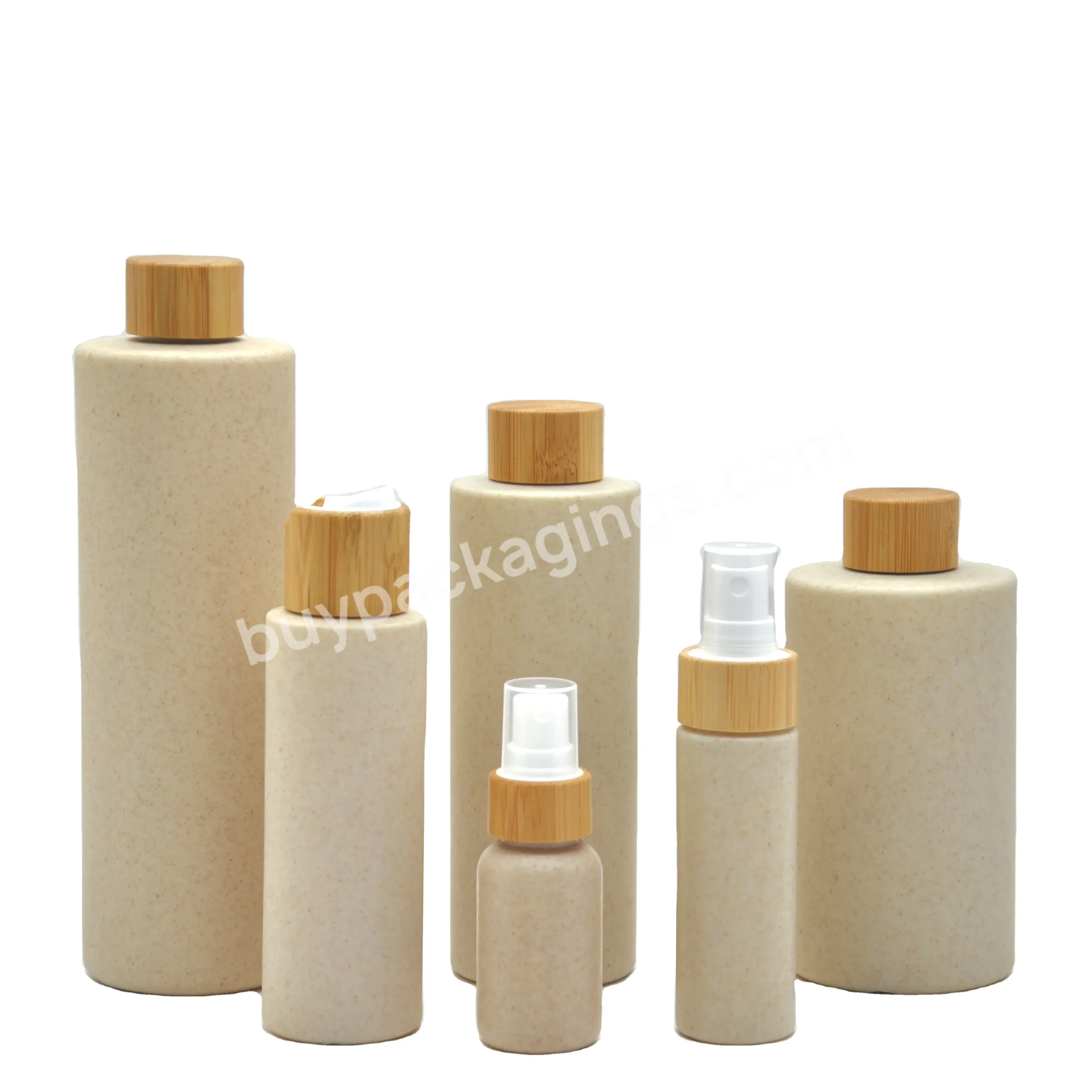 Eco Friendly Biodegradable Container Plastic Bottle Wheat Straw Recyclable Bottles For Shower Gel Shampoo - Buy Recyclable Bottles 300ml,Biodegradable Wheat Straw Bottles,Plastic Bottle.