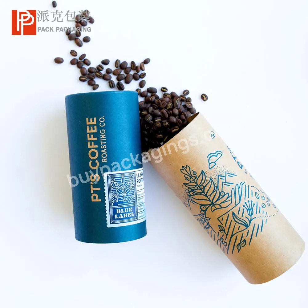 Eco-friendly Biodegradable Food Grade Cardboard Paper Tube for Coffee Bean Powder Round Box Dry Food Packaging
