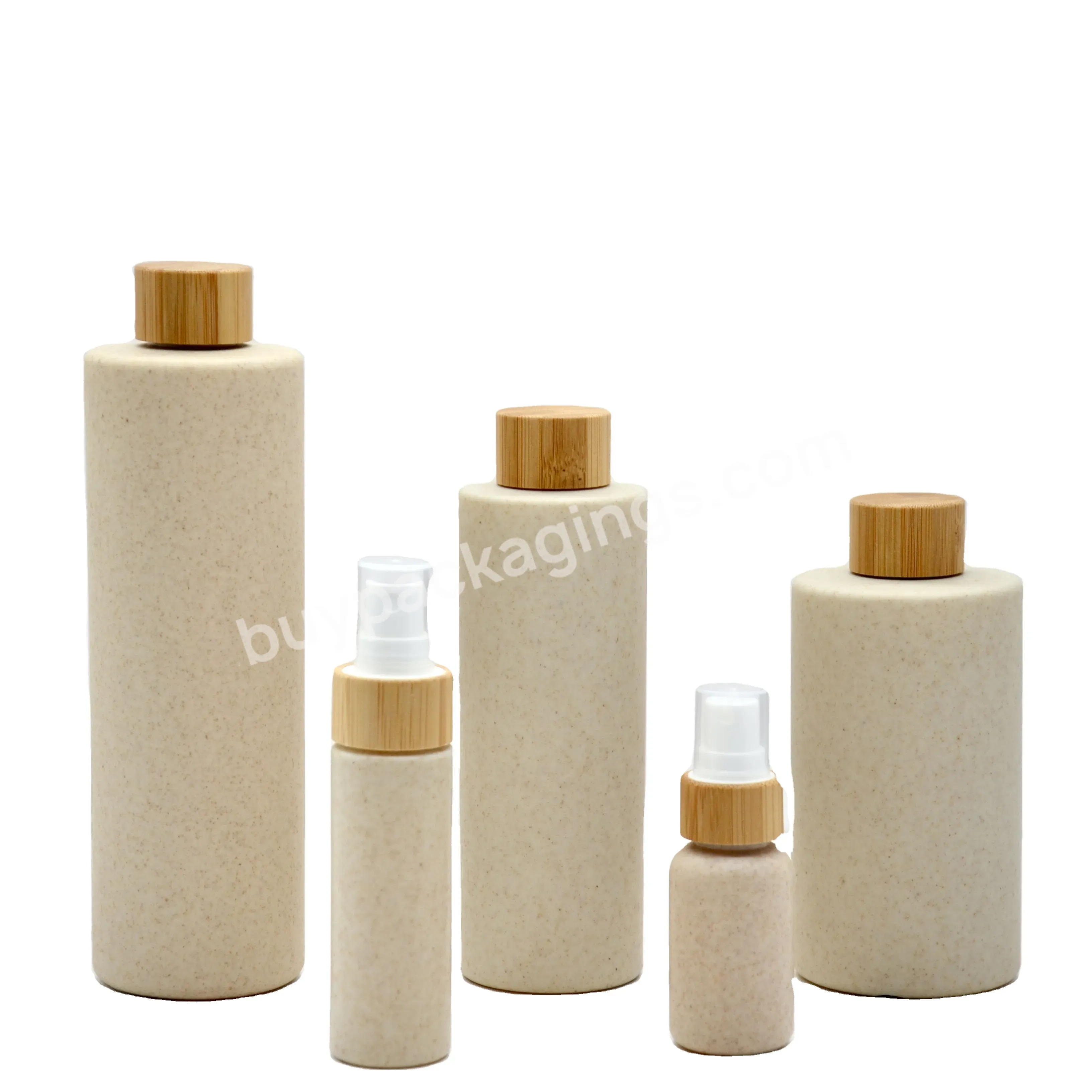 Eco Friendly Biodegradable Plastic Shampoo Spray Container Compostable Wheat Straw Cosmetic Bottle - Buy Biodegradable Pla Bottles,Biodegradable Wheat Straw Bottles,Wheat Straw Biodegradable Plastic Bottle.