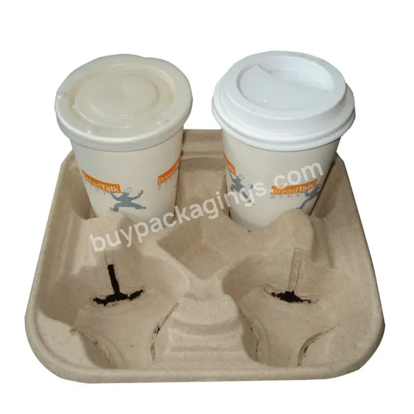 Eco-friendly Biodegradable Takeaway 2 Pack 4 Pack Pulp Moulded Disposable Drink Coffee Paper Cup Carrier Holder Tray - Buy Paper Cup Tray Pulp Holder Tray Coffee Cup Holder Tray,China Supplier Customized 4 Cup Paper Pulp Cup Carrier/holder/tray Take
