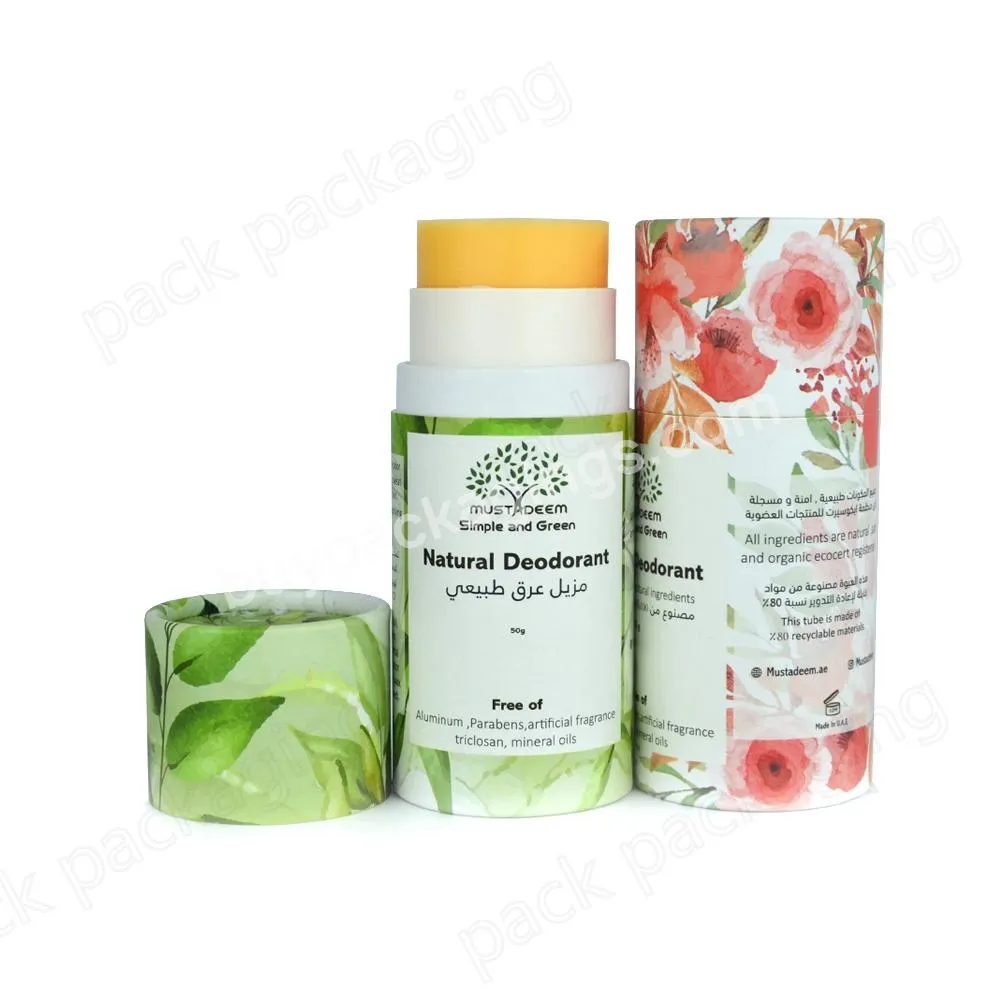 Eco-friendly Cardboard Paper Tube Deodorant Packaging Cosmetic