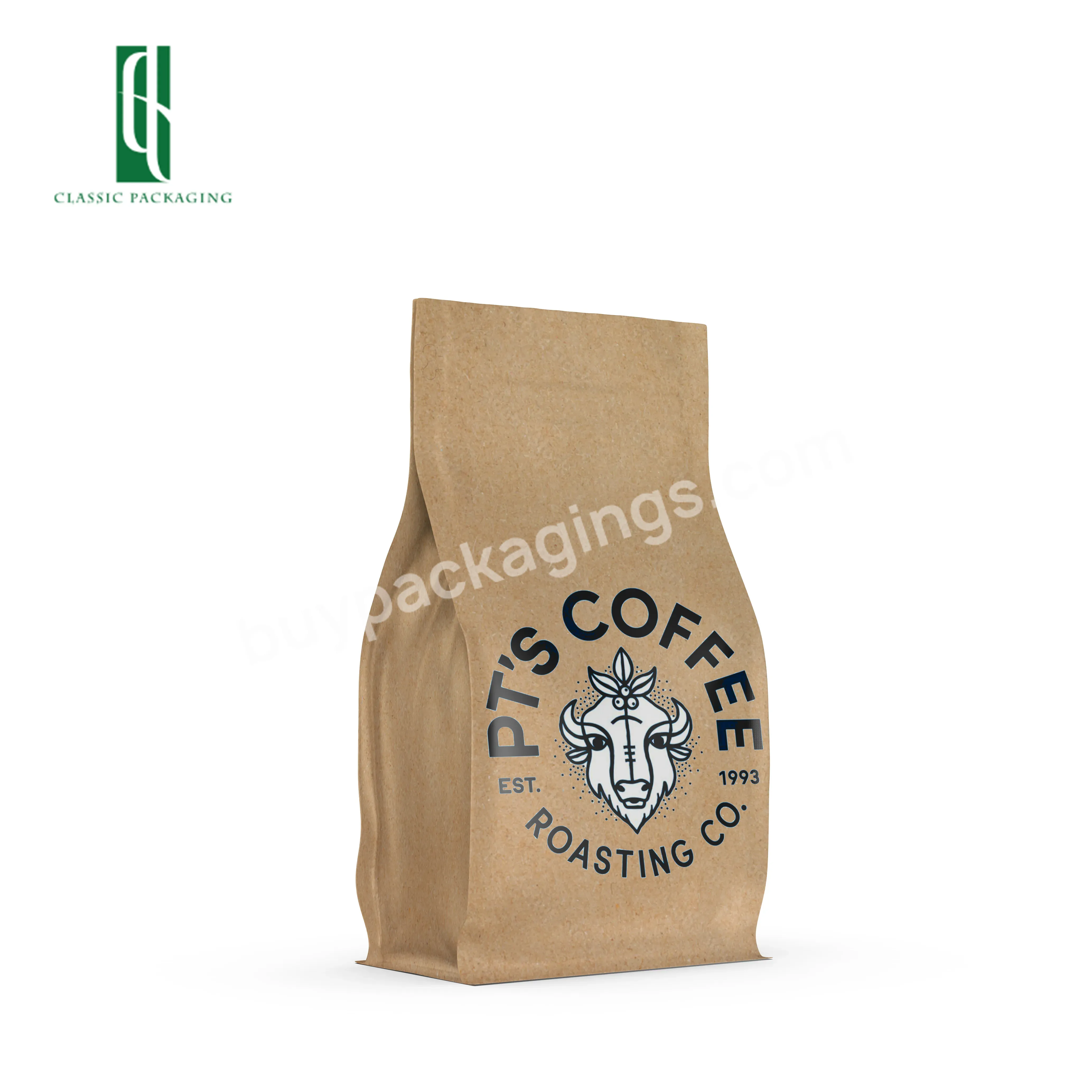 Eco Friendly Clear Recyclable Flat Bottom Coffee Bag Custom Print Food Grade Compostable Water Proof Rice Paper Coffee Bags - Buy Rice Paper Coffee Bags,Coffee Bag Recyclable,Clear Recycle Coffee Bag.
